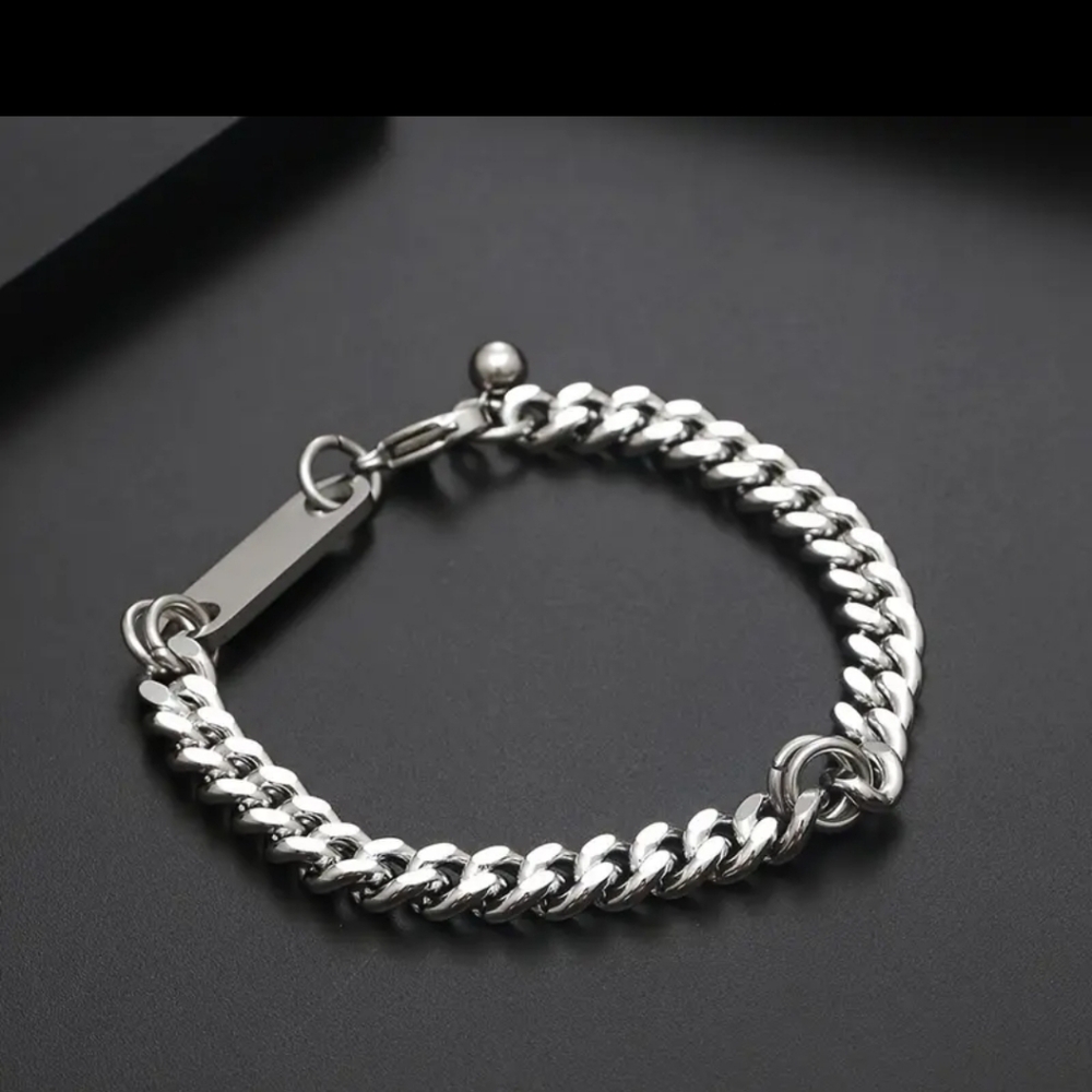 Stainless steel Cuban Chain Bracelet - Picture 3 of 7